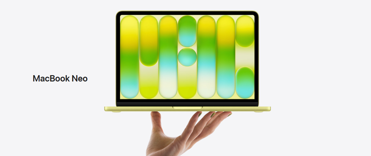 لپ تاپ 13 اینچی اپل مدل MacBook Neo LLA-A18 Pro 8GB Ram 512GB SSD